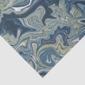 ブルーホワイト金ゴールドシックモダンスワール結婚ズ 薄葉紙 (詳細)