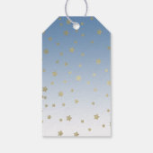 ブルーホワイト金ゴールドスターズ誕生日 ギフトタグ (裏面)