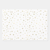 ブルーホワイト金ゴールドスターズ誕生日 ラッピングペーパーシート (正面3)