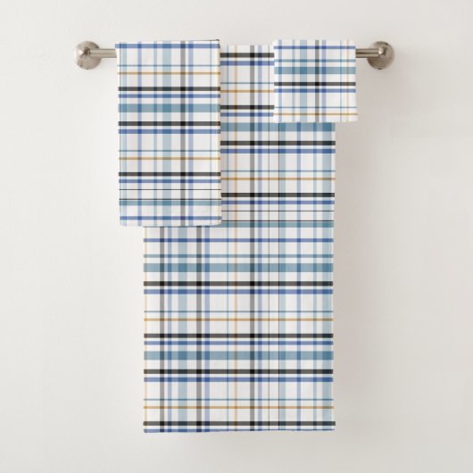 ブルーホワイト金ゴールドビーチ浴室沿岸 バスタオルセット (インサイチュ)