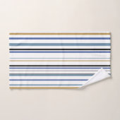 ブルーホワイト金ゴールドビーチ浴室沿岸 バスタオルセット (ハンドタオル)