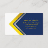 ブルーホワイト金ゴールドプロフェッショナル幾何モダン 名刺 (裏面)