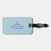 ブルーホワイト金ゴールド大理石 ラゲッジタグ (裏面横)