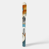 ブルーホワイト金ゴールド抽象芸術幾何学的アート Case-Mate iPhoneケース (裏面 / 右)