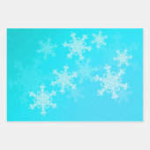 ブルーホワイト雪のミニマリスト写真クリスマス ラッピングペーパーシート (正面3)