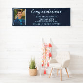 ブルーホワイト高等学校卒業写真 横断幕 (インサイチュ)