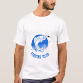 ブルーホワイト魚釣りクラブTシャツ Tシャツ (正面)