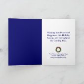 ブルーホワイト鳩、平和のクリスマス シーズンカード (内部)