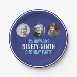 ブルーホワイト99歳の誕生日パーティー  ペーパープレート