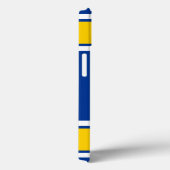 ブルーホワイト&ソルイエロースポーツストライプ Case-Mate iPhoneケース (裏面 / 右)