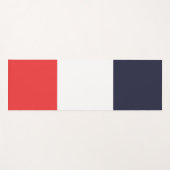 ブルーホワイト&レッドストライプデザイン ヨガマット (正面(横))