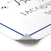 ブルーホワイトChinoiserieフローラウェルカムベビーシャワー ポスター (角)