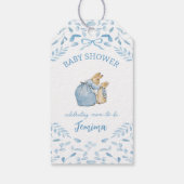 ブルーホワイトPeter the Rabbit Beatrix Baby Shower ギフトタグ (裏面)