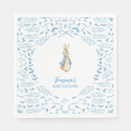 ブルーホワイトPeter the Rabbit Beatrix Baby Shower スタンダードランチョンナプキン