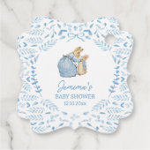 ブルーホワイトPeter the Rabbit Beatrix Baby Shower フェイバータグ (裏面)