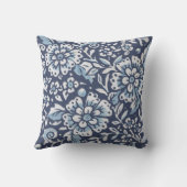 ブルーホワイ華美トフォレストダマスクフローラウッドランド クッション (裏面)