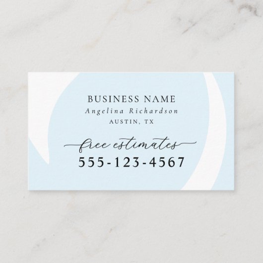 ブルーホワエレガントイト洗浄サーモダンビス 名刺 (裏面)