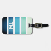 ブルーホワクールイトストライプモノグラム ラゲッジタグ (正面横)