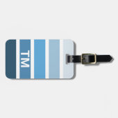 ブルーホワクールイトストライプモノグラム ラゲッジタグ (正面横)