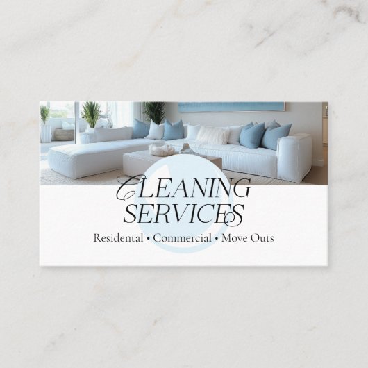 ブルーホワスタイリッシュイト洗浄サーモダンビス 名刺 (正面)