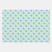 ブルーホワ忘れイト – メ – ノットフラワーズウォーターカラースタイル ラッピングペーパーシート (正面)