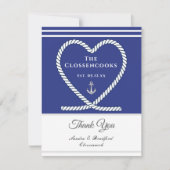 ブルーホワ航海のイトロープハート結婚いかり サンキューカード (正面)