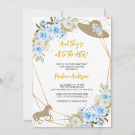 ブルーホースとハットブライダルシャワー招待 招待状