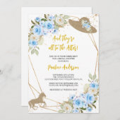 ブルーホースとハットブライダルシャワー招待 招待状 (正面/裏面)