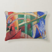 ブルーホースとレインボーバイフランツマルク アクセントクッション (正面)