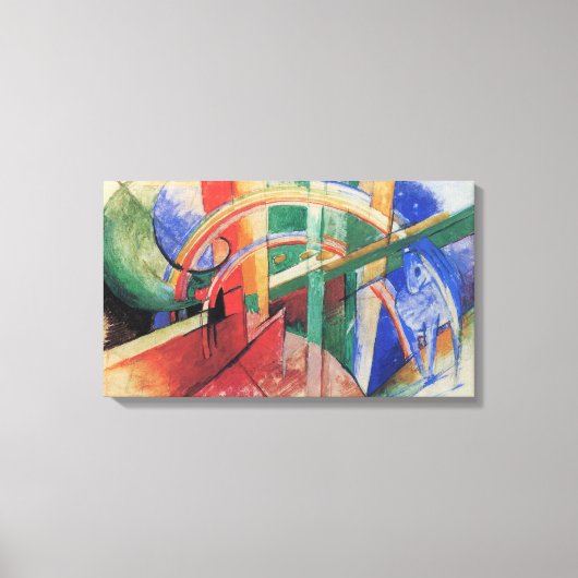 ブルーホースとレインボーバイフランツマルク キャンバスプリント (正面)