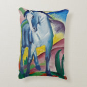 ブルーホースバイフランツマルクヴィンテージファインアート アクセントクッション (裏面(縦))