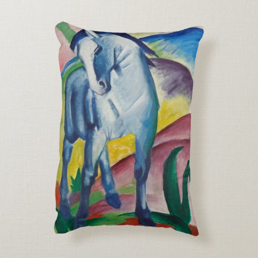 ブルーホースバイフランツマルクヴィンテージファインアート アクセントクッション (裏面(縦))