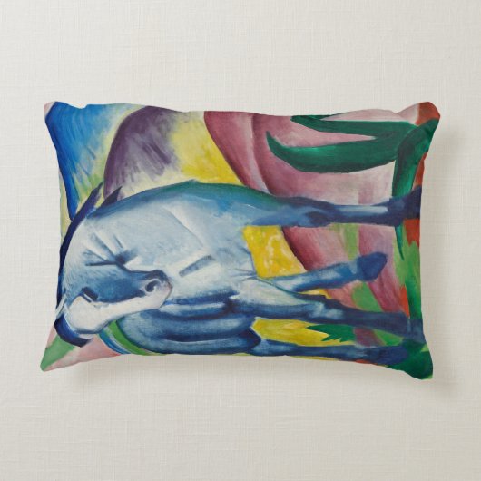 ブルーホースバイフランツマルクヴィンテージファインアート アクセントクッション (裏面)