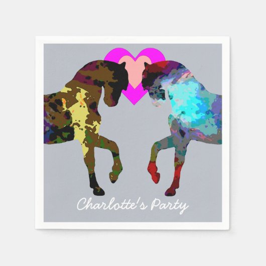 ブルーホースパーソナライズされた紙ナプキンス スタンダードカクテルナプキン (正面)