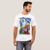 ブルーホース絵画ズバイフランツ・マーク Tシャツ (正面フル)