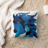 ブルーホース&ガールクッション クッション (ブランケット)