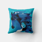 ブルーホース&ガールクッション クッション (裏面)