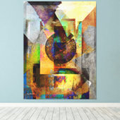 ブルーホープ幾何工業グランジ美術7 キャンバスプリント (インサイチュ (ウッドフロア))