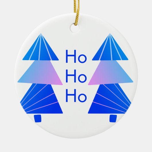 ブルーホーホーホクリスマス セラミックオーナメント (正面)