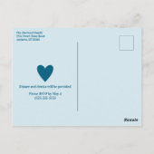 ブルーホームスイートホームパーソナライズされた引っ越し祝いパーティー ポストカード (裏面)