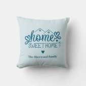 ブルーホームスウィートホームパーソナライズされた クッション (正面)