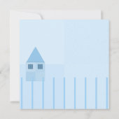 ブルーホーム&フェンス引っ越し祝いパーティーパーティの招待状 案内状 (裏面)