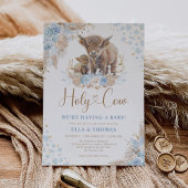 ブルーホーリーカウボーホパンパスボーイベビーシャワー 招待状