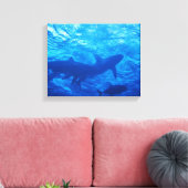 ブルーホールのサメ キャンバスプリント (インサイチュ (リビング))