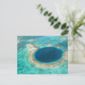 ブルーホールの上空表示、アンカー付き帆船 ポストカード (スタンド正面)