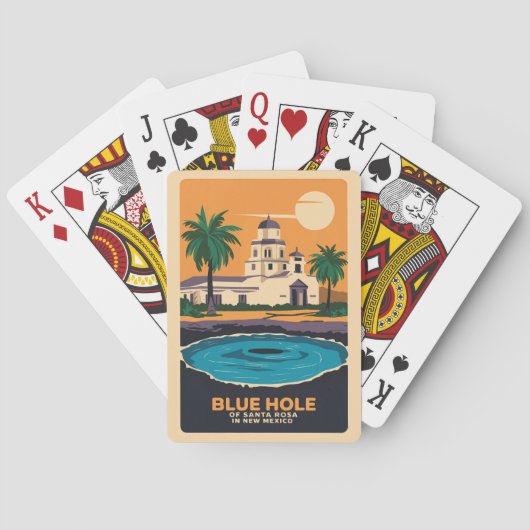 ブルーホールニューメキシコトラベルアートヴィンテージ トランプ (裏面)