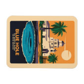 ブルーホールニューメキシコトラベルアートヴィンテージ マグネット (横)