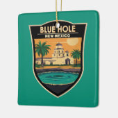 ブルーホールニューメキシコ旅行アートバッジ セラミックオーナメント (左)