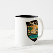 ブルーホールニューメキシコ旅行アートバッジ ツートーンマグカップ (正面右)
