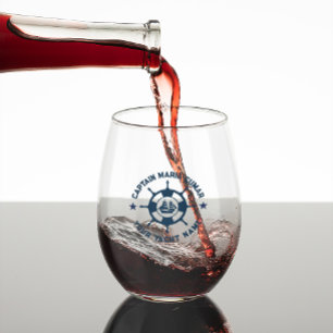 ブルーホー航海のトホイールヴィンテージボート ステムなしワイングラス